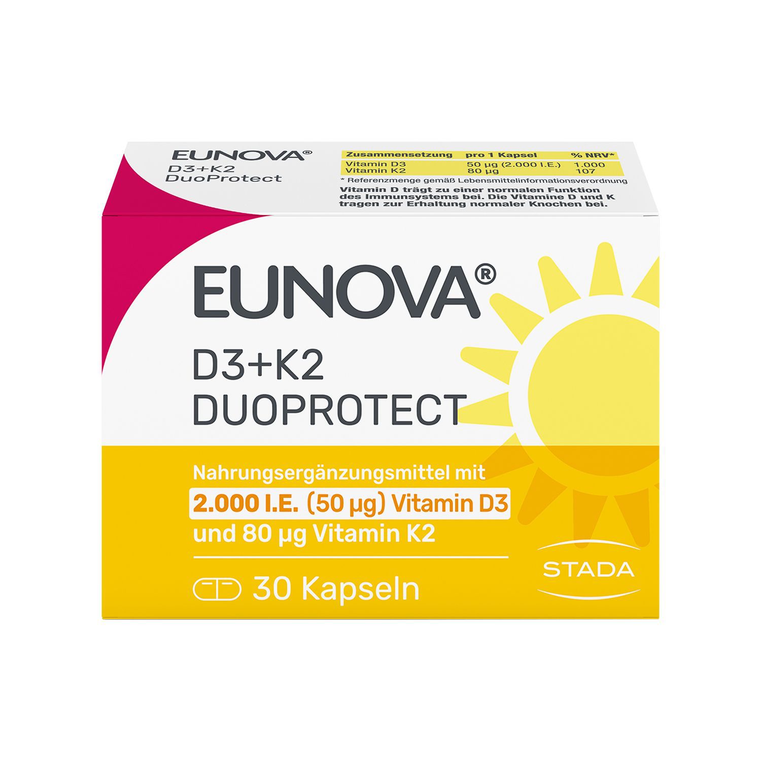 EUNOVA DuoProtect D3+K2 2000 I.E./80 μg Kaps.Kombi